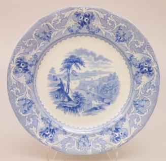 Plate with view of the Rideau Canal, Bytown - from the Lake series