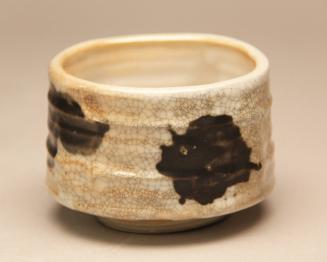 Tea bowl with ink stain