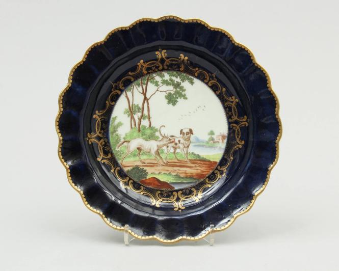 Plate with Aesop's Fable of the "Wolf and the Dog"