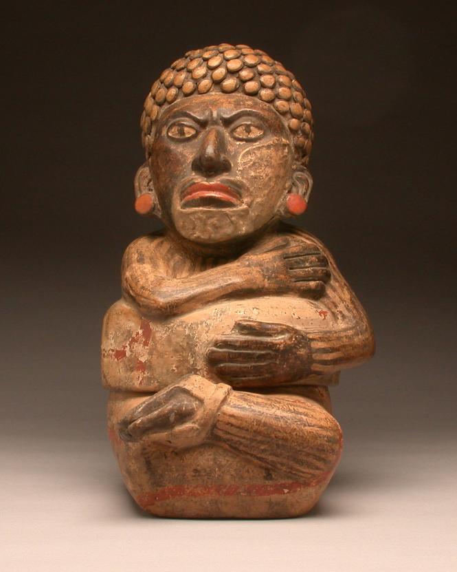 Seated Male Effigy Cache Vessel