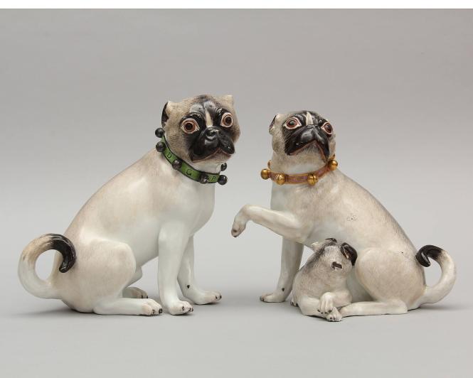 Pair of Pug Dogs from the Royal Palace at Warsaw