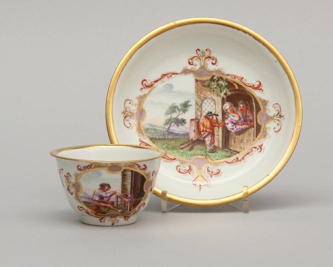 Tea Bowl and Saucer after David Teniers (1610-1690)