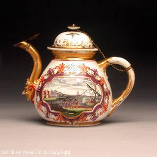Teapot painted by J.F.Metzsch (d. 1766)