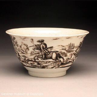 Bowl with hunting scene, painted in the manner of Ignaz Preissler