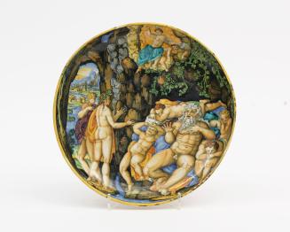 Footed dish with a mythological scene