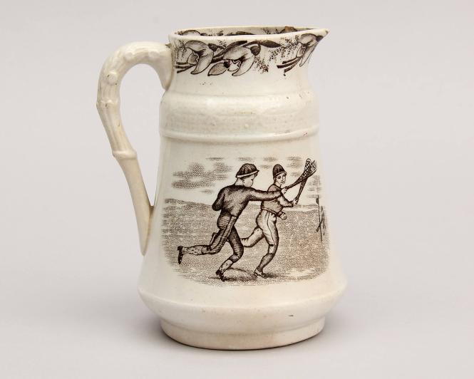 Jug with Tobagganing and Lacrosse