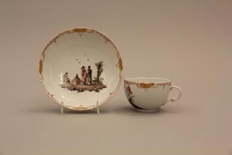 Cup and saucer with chinoiseries