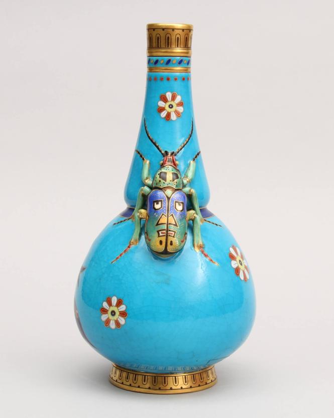 Bottle Vase with Scarab Beetle in the Japonesque Style