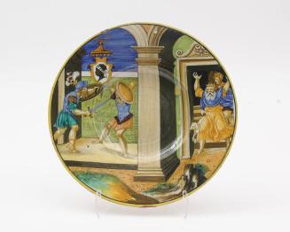 Dish with scene from the story of Tydeus and Polynices