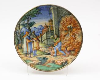 Dish with scene of the Fiery Furnace