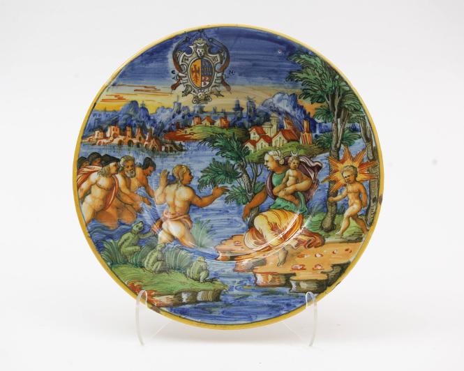 Plate with scene from the story of Leto and the Lycians