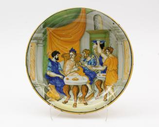 Dish with scene of Aeneas feasting
