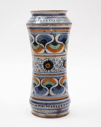 Albarello (drug jar) with peacock-feather's eye pattern