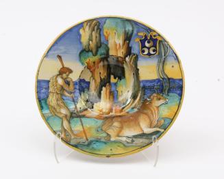 Broad-rimmed dish (Tondino) with a coat-of-arms