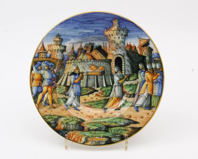 Dish with scene of the Fall of Jericho