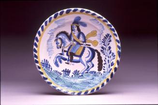 Charger with equestrian figure