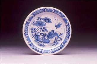 Plate with chinoiserie design