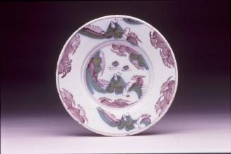 Plate with chinoiserie designs