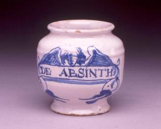Small drug jar inscribed 'DE ABSINTH'