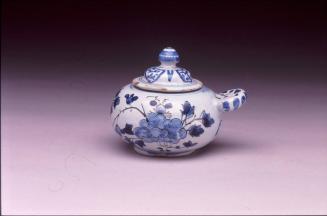 Single-handled jar and cover with chinoiserie design