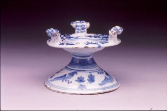Scroll saltcellar with chinoiserie design