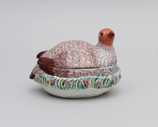 Dessert tureen in the form of a nesting partridge