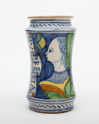 Albarello (drug jar) with portrait of Lucretia