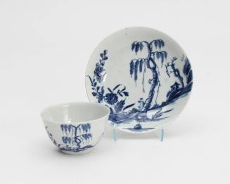 Teabowl and Saucer with Landslip pattern
