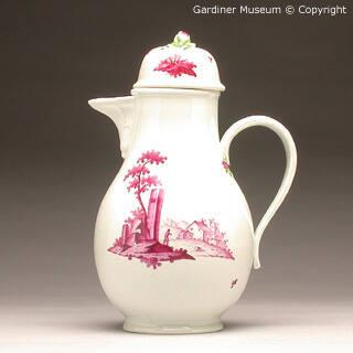 Coffee Pot with puce landscapes