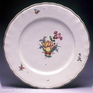 Plate with bouquets of flowers