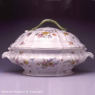 Covered tureen with flowers and insects