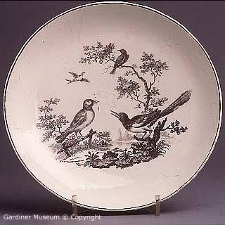 Saucer with "Magpie and Finch" pattern