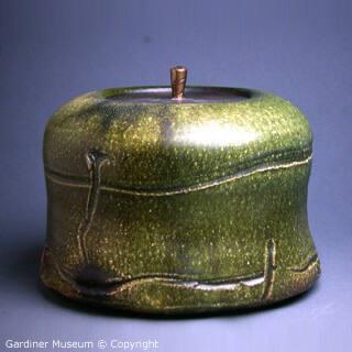 Green Jar with Curved Shoulders