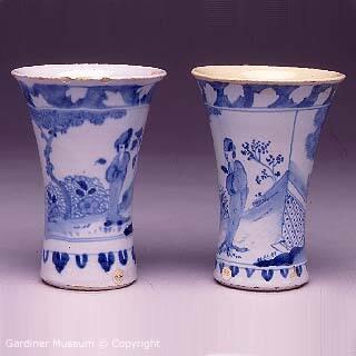 Beaker vase with chinoiserie design
