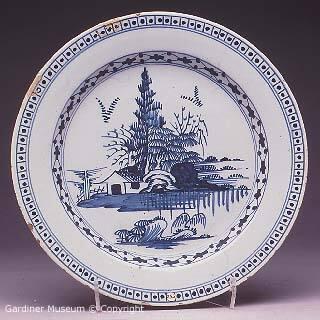 Plate with landscape pattern