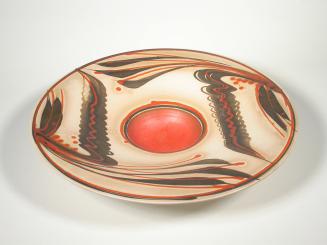 Plate with Orange and Brown Pattern