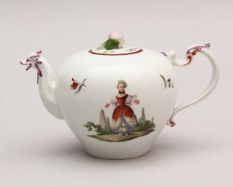 Teapot with Pierrot and Pierette