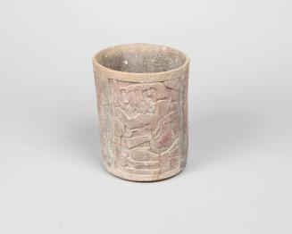 Carved cylinder vase with divination scene