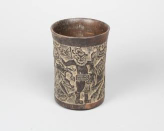 Carved Vase with Hunting Scene