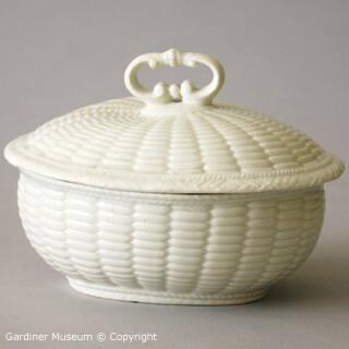 Tureen and cover moulded as basketwork
