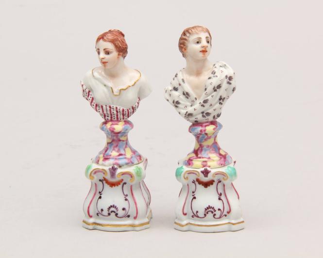 Pair of Miniature Busts of a Man and a Woman