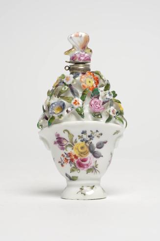 Scent bottle in the form of a flower-filled urn