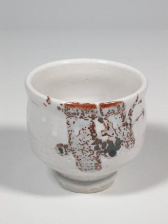 White Tea Bowl with Red Design