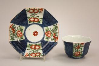 Octagonal Imari syle Tea bowl and saucer