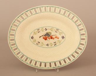 Platter with painted and moulded designs