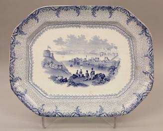 Platter with view of Kingston, ON (from British America series)