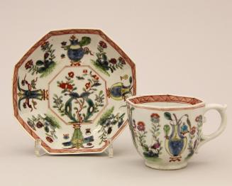 Coffee Cup, decorated in the Chinese Famille Verte style