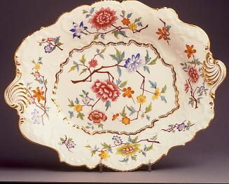 Dessert dish, "Embossed" shape with chinoiserie pattern