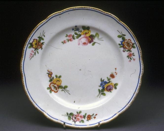 Pair of plates painted in the Sèvres style