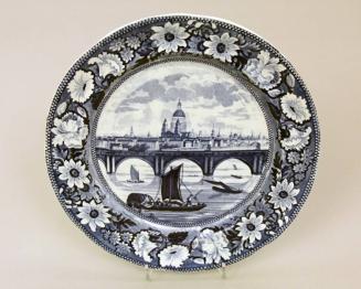 Plate with view of London Bridge